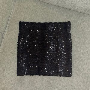 Black sequin skirt/tube top